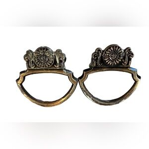 Set of 2 Ajax 957 Satin Antique Brass Cab Door Drawer Pull Handles 1" On…